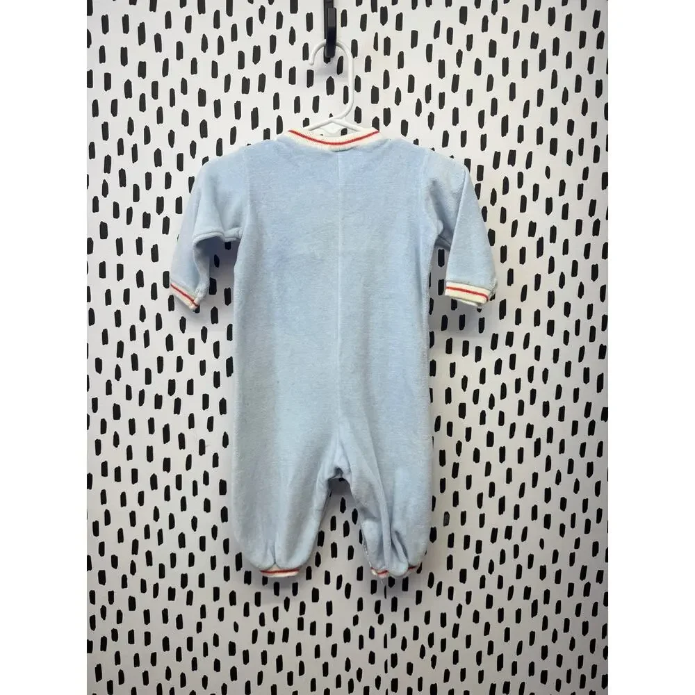 Vintage Carters 9M Infant Sleeper One Piece 18-20lbs Terry drawing house USA